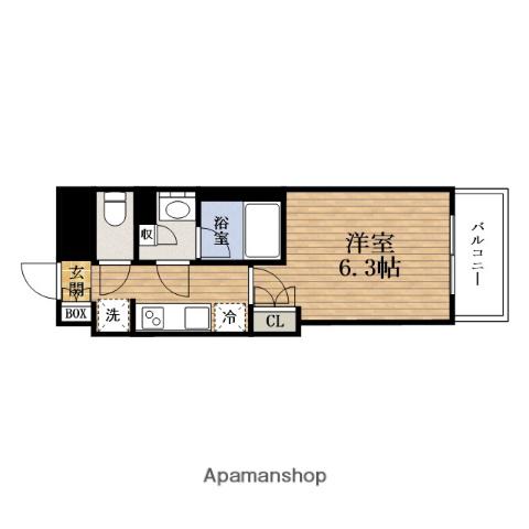 COMFORIA LIV博労町一丁目Q(1K/3階)の間取り写真