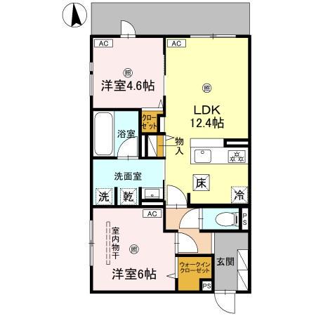 スペチアーレ東中本(2LDK/1階)の間取り写真