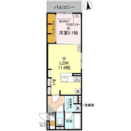 スペチアーレ東中本(1LDK/3階)の間取り写真