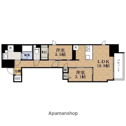 URBANEX堺筋本町(2LDK/11階)の間取り写真