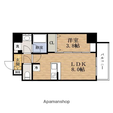 COMFORIALIV桜川ソルテラス(1LDK/3階)の間取り写真