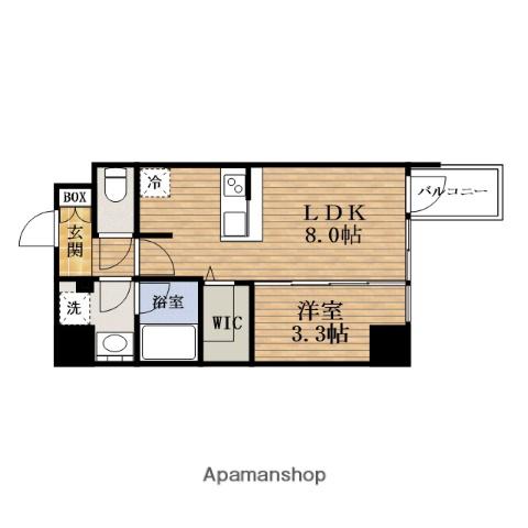 COMFORIALIV桜川ソルテラス(1LDK/4階)の間取り写真