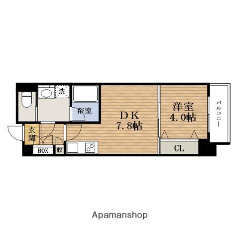 京町堀VIEWAPARTMENTS(1DK/3階)の間取り写真