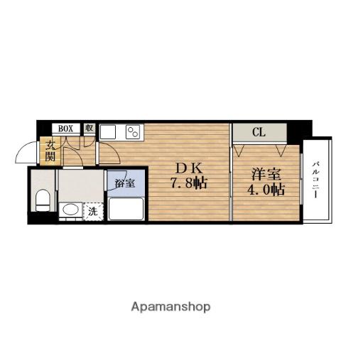 京町堀VIEWAPARTMENTS(1DK/8階)の間取り写真