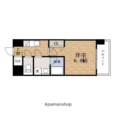 レオンコンフォートKUJYOアルバ(1K/8階)の間取り写真