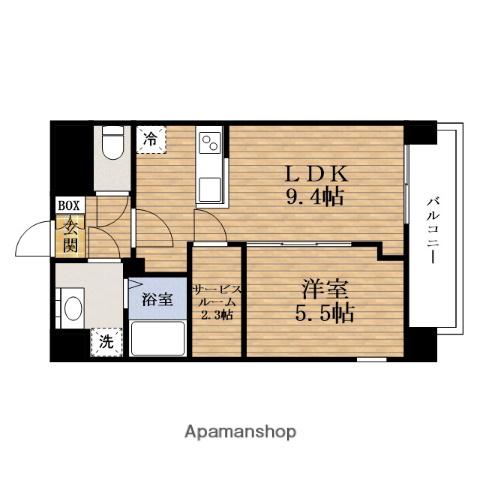 PARKS堺筋本町(1SLDK/7階)の間取り写真