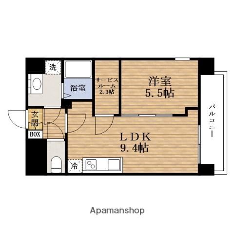 PARKS堺筋本町(1SLDK/6階)の間取り写真