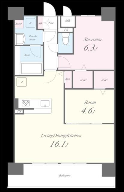アウトフィールド海老江(1SLDK/6階)の間取り写真