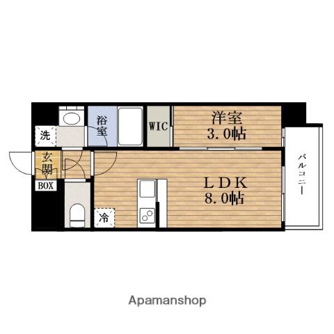ESLEAD RESIDENCE玉造ザ・イースト(1LDK/3階)の間取り写真