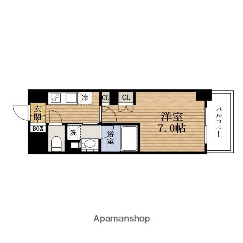 THE PARKHABIO谷町六丁目テラス(1K/12階)の間取り写真