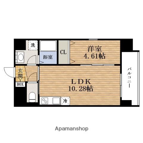 ALZA 北堀江 アルザキタホリエ(1LDK/5階)の間取り写真