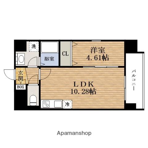 ALZA 北堀江 アルザキタホリエ(1LDK/10階)の間取り写真