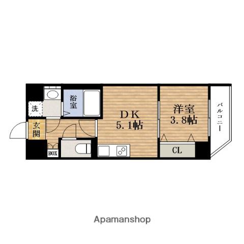 ARCA九条(1DK/10階)の間取り写真