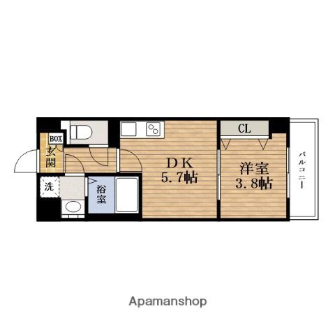 ARCA九条(1DK/10階)の間取り写真