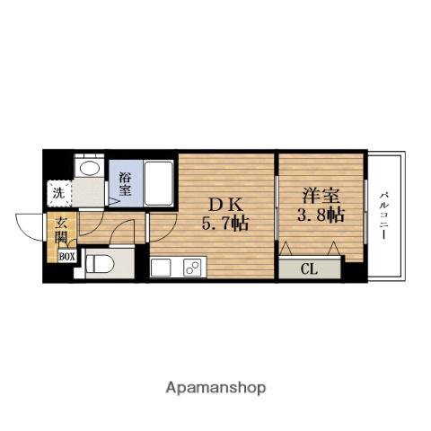 ARCA九条(1DK/10階)の間取り写真