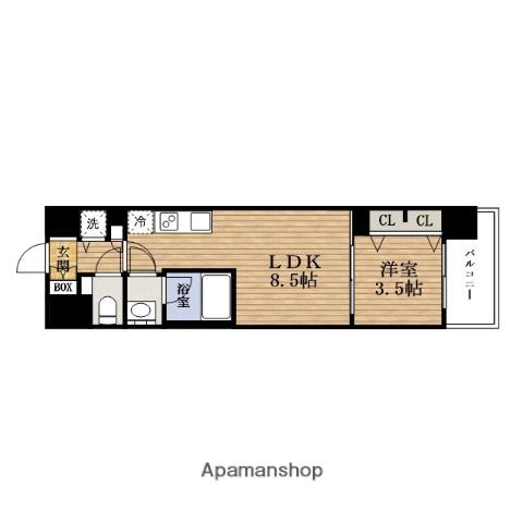 SPLENDIDE本町グラン(1LDK/10階)の間取り写真