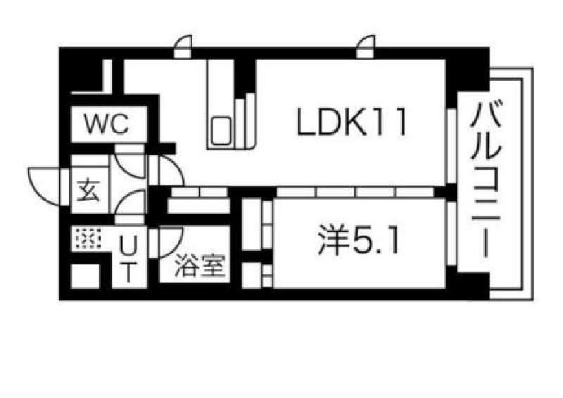 IDCランドセントラル梅田(1LDK/8階)の間取り写真