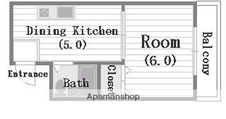 デイズハイツSAKAIGAWA(1DK/3階)の間取り写真