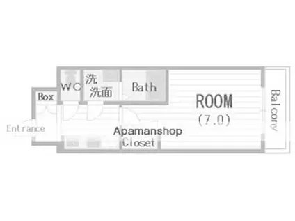 ESLEAD阿波座シティウエスト(1K/7階)の間取り写真