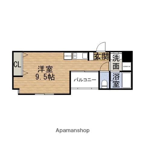 フレアコートKITAHAMA(1K/8階)の間取り写真