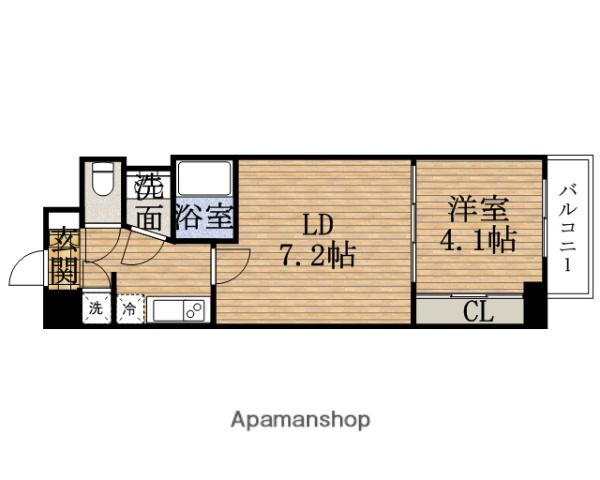 セレニテ本町 ECORTE(1LDK/2階)の間取り写真