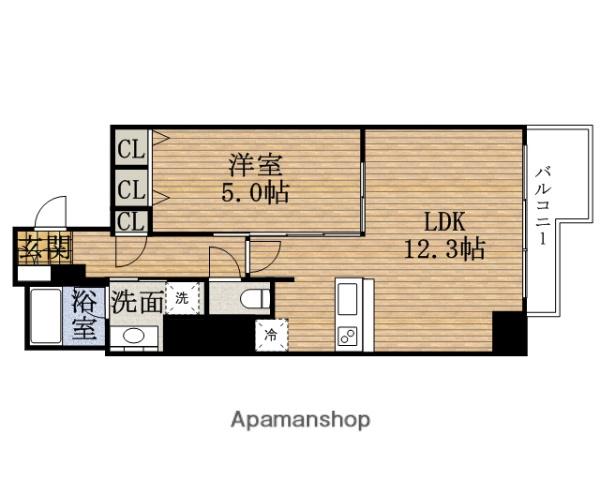 PRESSANCEネオ心斎橋(1LDK/12階)の間取り写真