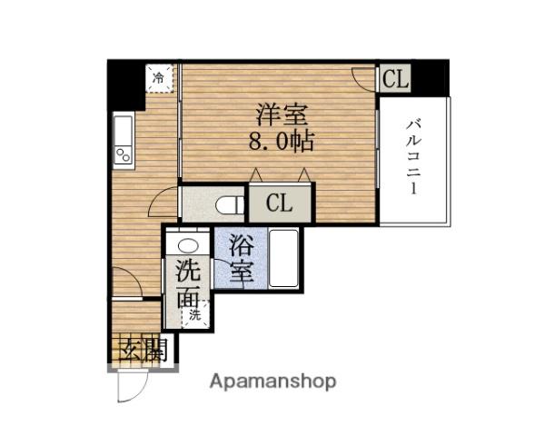 フォーチュン松屋町(1K/4階)の間取り写真