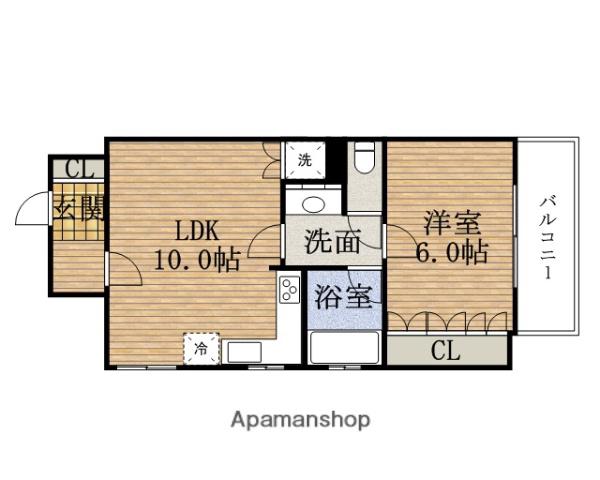 LEGALあみだ池新町(1LDK/5階)の間取り写真