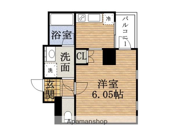 シャトー難波リプレ(1K/2階)の間取り写真