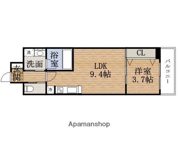 URBANEX北久宝寺(1LDK/2階)の間取り写真
