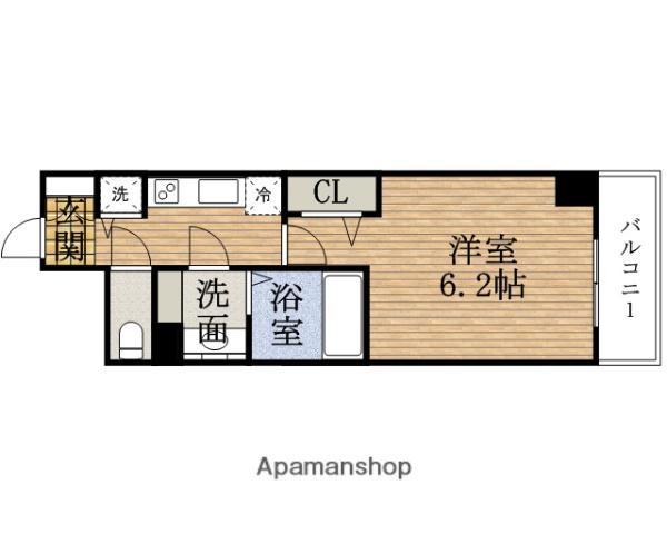 PRESSANCEタワー北浜(1K/3階)の間取り写真
