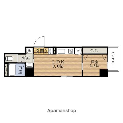 トモMINAMIHORIE(1LDK/9階)の間取り写真