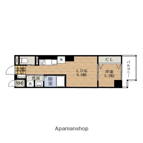 トモMINAMIHORIE(1LDK/5階)の間取り写真
