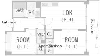 ソラーレN(2LDK/7階)の間取り写真