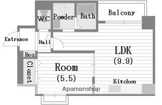セントロイヤルクラブTANIMACHI(1LDK/4階)の間取り写真