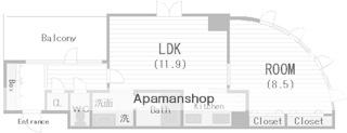 レジディアSHINSAIBASHIウエスト(1LDK/5階)の間取り写真