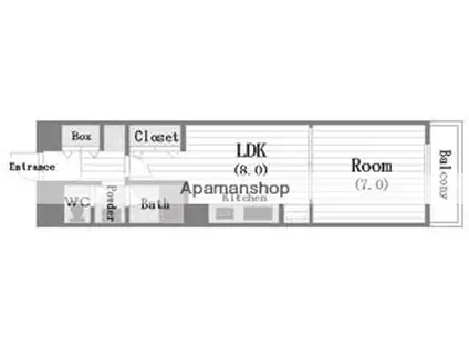 コンソラーレ難波(1LDK/3階)の間取り写真