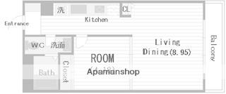 ウィルドゥTANIMACHI(1LDK/9階)の間取り写真