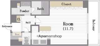 LEGAL北心斎橋 Ⅱ(1K/2階)の間取り写真