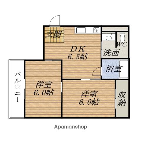 シャンクレールMINAMIHORIE(2DK/10階)の間取り写真