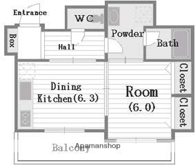 PRESSANCE 南堀江 パークサイド(1DK/5階)の間取り写真