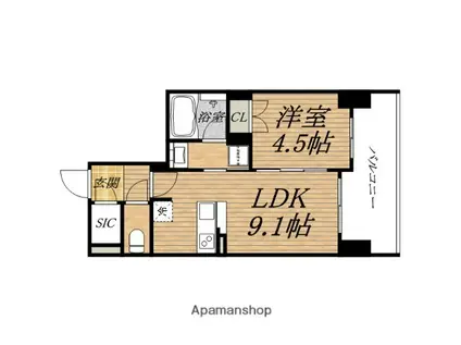 SK RESIDENCE(1LDK/10階)の間取り写真