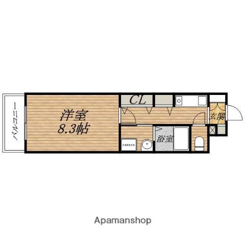 サムティ本町橋(1K/4階)の間取り写真