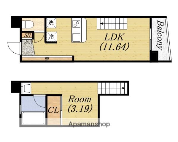 フォレステージュ靭公園(1LDK/4階)の間取り写真