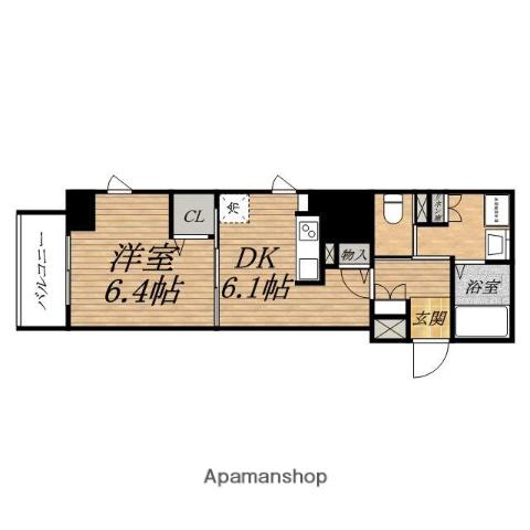 プレサンスTOWER KITAHAMA(1DK/3階)の間取り写真