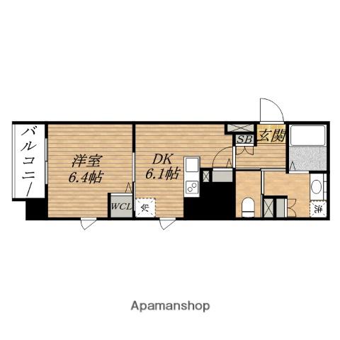 プレサンスTOWER KITAHAMA(1DK/6階)の間取り写真