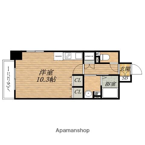 アプリーレ堺筋本町(ワンルーム/13階)の間取り写真