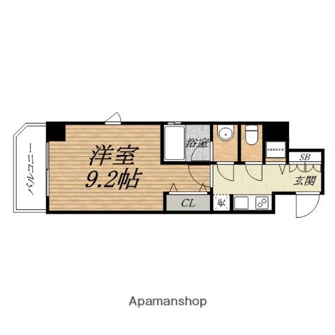 FORTUNEYOTEMAE(1K/6階)の間取り写真