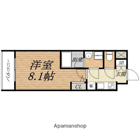 FORTUNEYOTEMAE(1K/15階)の間取り写真