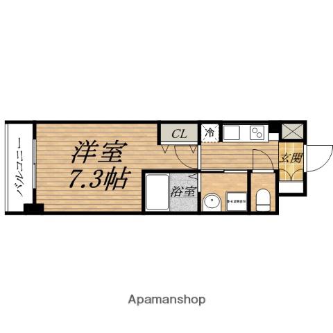 ミュプレKITAHAMA(1K/9階)の間取り写真